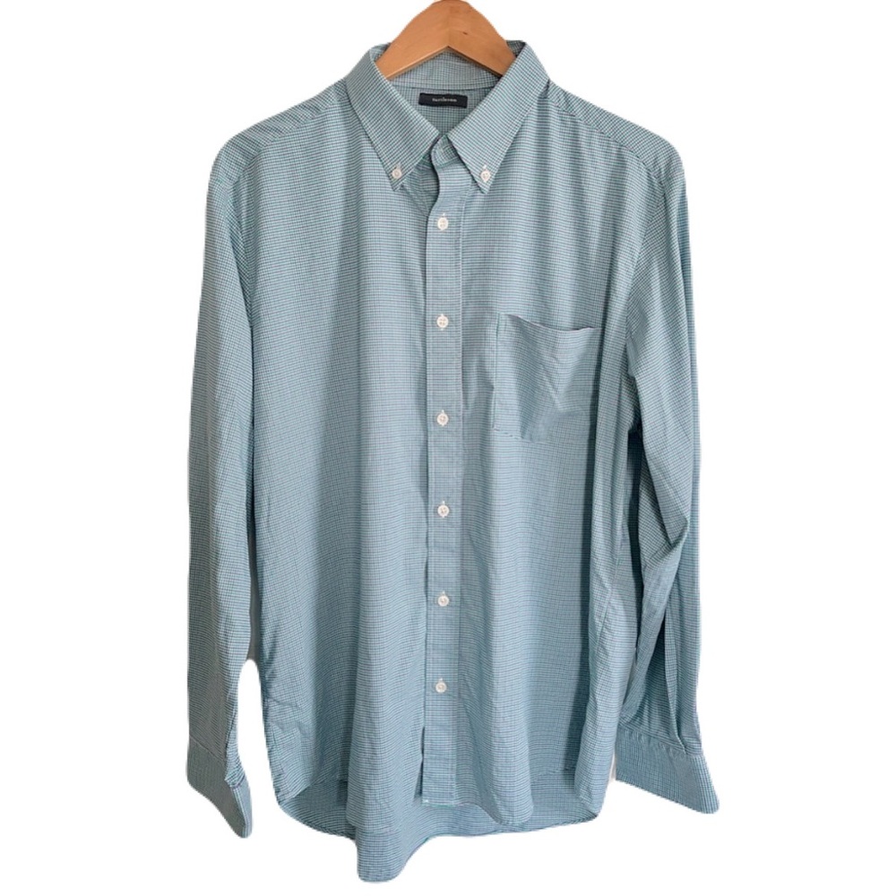 Turtleson Green and Purple Plaid Long Sleeve Button Down, Size XL